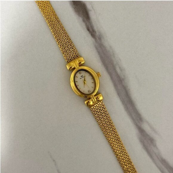 SKU:0453 gold white‎ dial women Vintage inspired watch + in a gift box main image 5